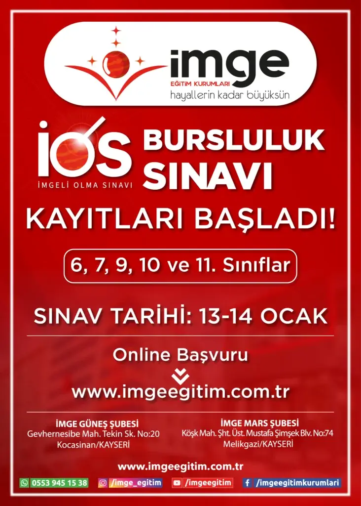 İMGELİ OLMA BURSLULUK SINAVI KAYITLARI BAŞLADI!